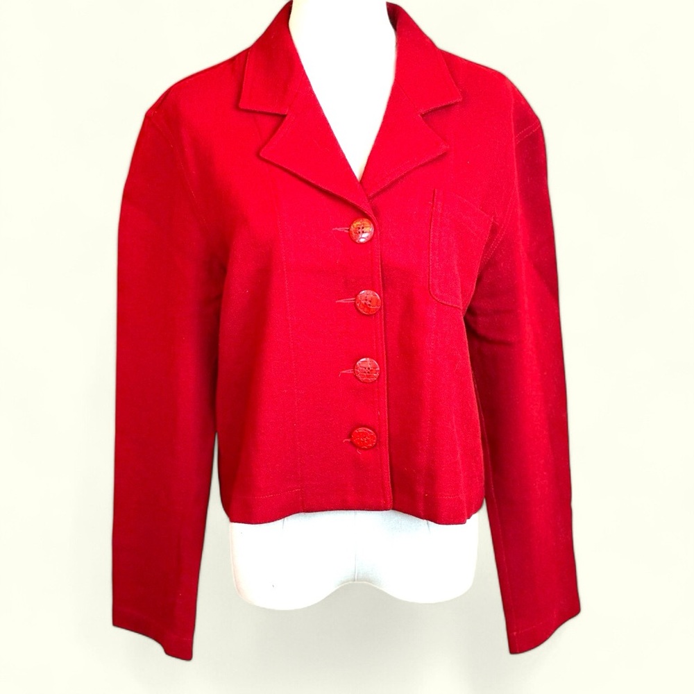 Carole Little of St.Tropez West size large 100 wool vintage buttondown jacket